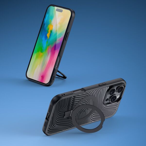 Dux Ducis Etui Dux Ducis Aimo Mag z MagSafe i podstawką na iPhone 16 Pro - czarne 14014480 6934913004036