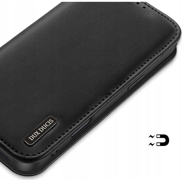 Dux Ducis Etui Dux Ducis Hivo na iPhone 16 Pro z klapką i ochroną RFID - czarne 14014483 6934913003336