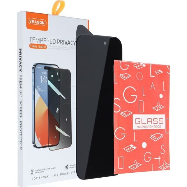 VMAX Szkło Hartowane 6D Pro Veason Privacy Glass - do Iphone 15 Plus czarny 14034397 5903396248511