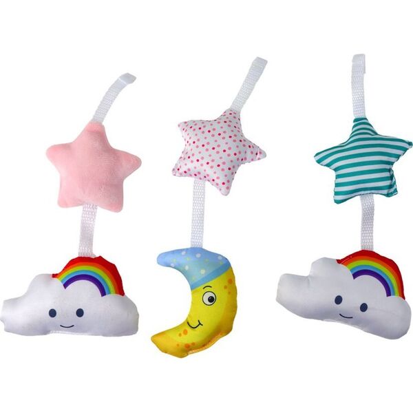 LeanToys Karuzela Łóżeczkowa Dla Dzieci Dźwięk Niebo Różowa 14036158 5905679077702