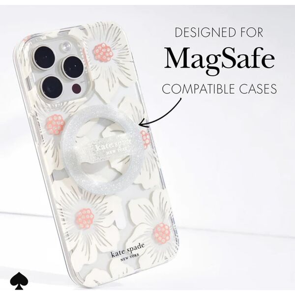 Case-Mate Kate Spade New York Magnetic Loop Grip - Uchwyt MagSafe na palec (The Sparkle Silver) 14038156 840171736243