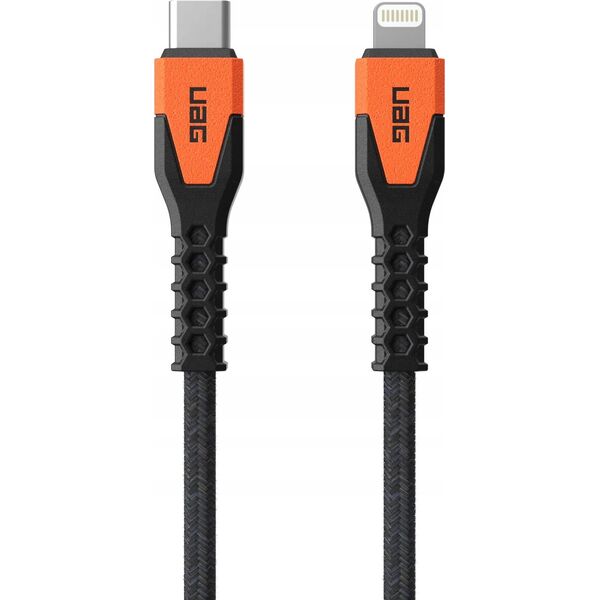 Kabel USB Eaton UAG Rugged Cable - kabel USB-C - lightning 30W, 1,5 m (black/orange) 14046370 840283911644