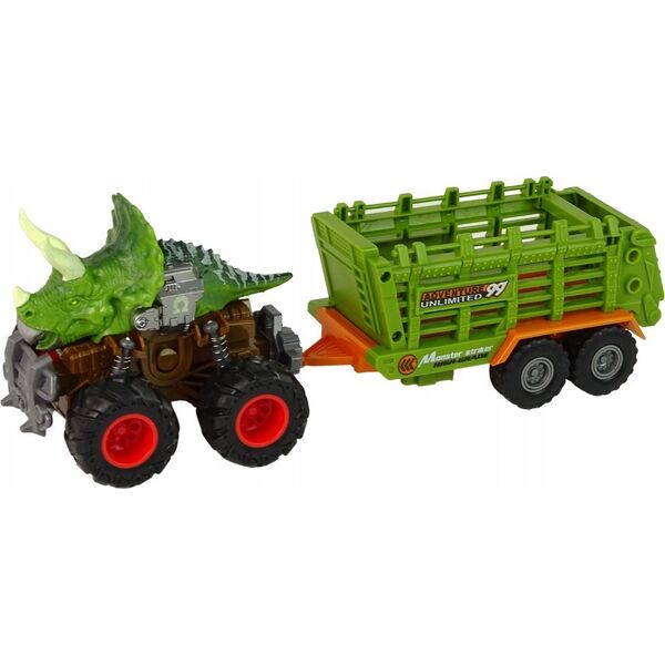 LeanToys Pojazd z Motywem Dinozaura Przyczepa 4 Sztuki Dinozaurów LEAN Toys 14048251 5905679076057