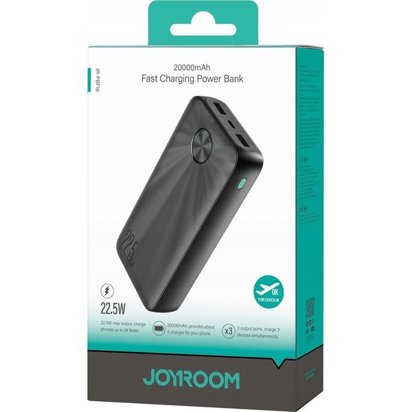 Joyroom Powerbank Joyroom JR-PBF16 20000mAh USB-C USB-A 22.5W - czarny