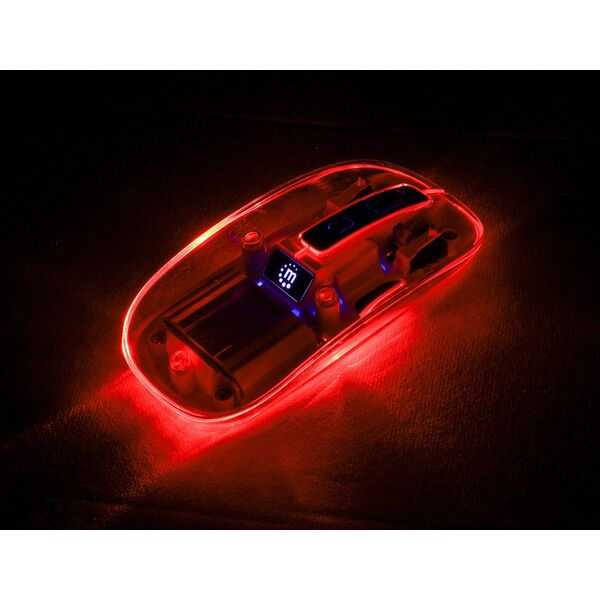 Mysz Manhattan MANHATTAN Funkmaus USB-A 4Tasten RGB LED orange transparent 14051273 766623190282
