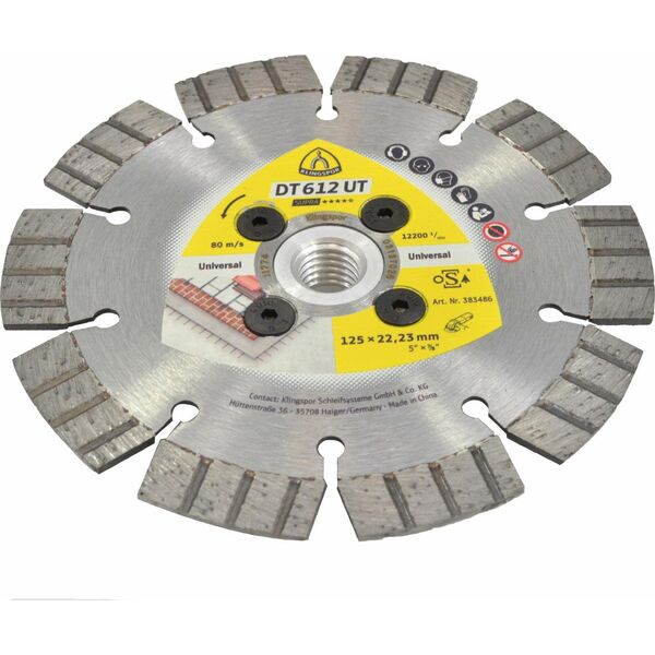 Klingspor KLINGSPOR TARCZA DIAMENTOWA SEGMENTOWA 125mm x 2,4mm x 22,2mm  DT612UT Z ODSADZENIEM/DO PODCINANIA 14053713 4014855666379