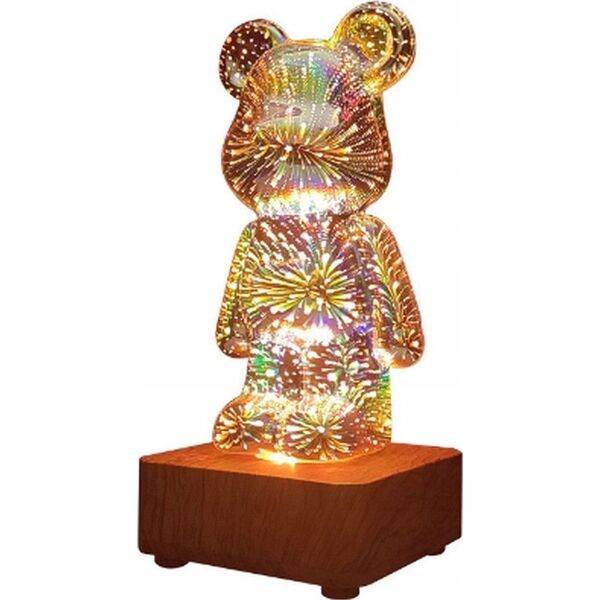 OEM Lampka nocna LED 3D Miś Art Deco stojący L3GFBD 14060145 5903396266263