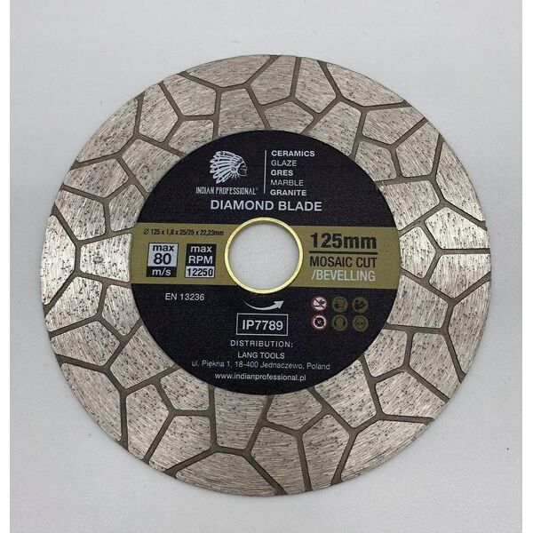 INDIAN PROFESSIONAL TARCZA DIAMENTOWA 125mm x 2,0mm x 22,2mm MOSAIC CUT /INDIAN PROFESSIONAL 14060147 5904844524874