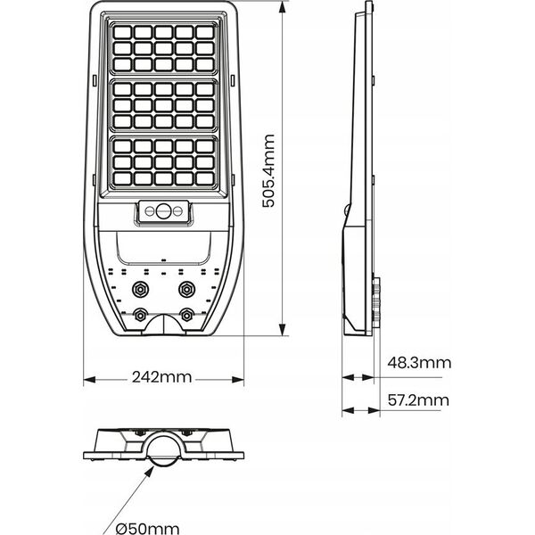 Eko-Light Milagro Latarnia solarna Via EKO9094 100W LED 1200lm 6000K czarna 14063282 5902693790945