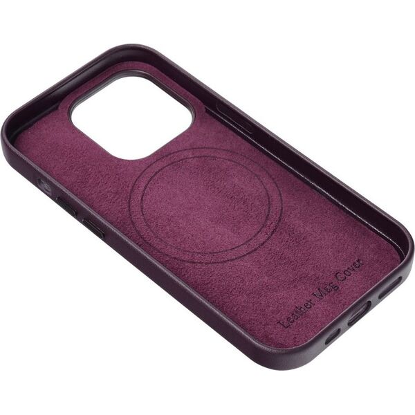 OEM Futerał LEATHER MAG COVER kompatybilny z MagSafe do IPHONE 15 Pro ciemny fioletowy 14064811 5903396222399