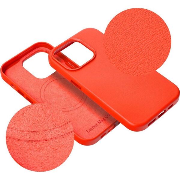 OEM Futerał LEATHER MAG COVER kompatybilny z MagSafe do IPHONE 15 Plus czerwony 14064814 5903396222733