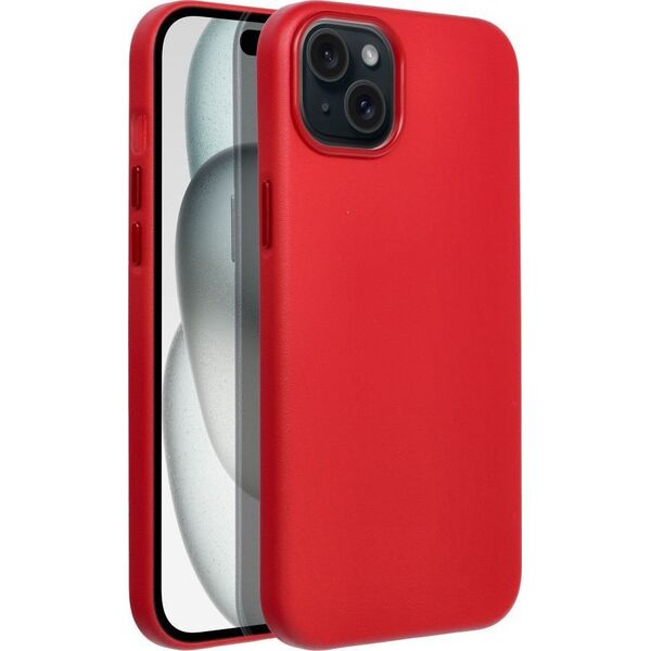 OEM Futerał LEATHER MAG COVER kompatybilny z MagSafe do IPHONE 15 Plus czerwony 14064814 5903396222733