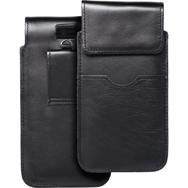 OEM Skórzana uniwersalna wsuwka z klapką - ROYAL / czarny - Rozmiar 2XL+wide - SAMSUNG A12 / NOTE 9 / XIAOMI REDMI NOTE 10 PRO 14065033 5903396223891