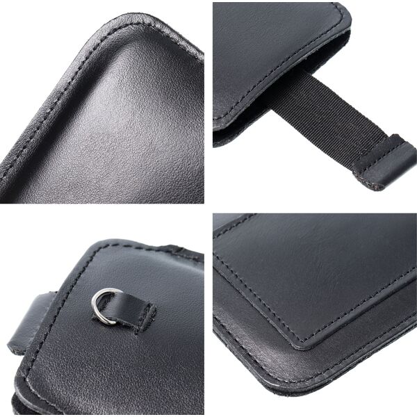 OEM Skórzana uniwersalna wsuwka z pull-up - ROYAL / czarny - Rozmiar L - IPHONE 6 / 7 / 8 14065038 5903396223983