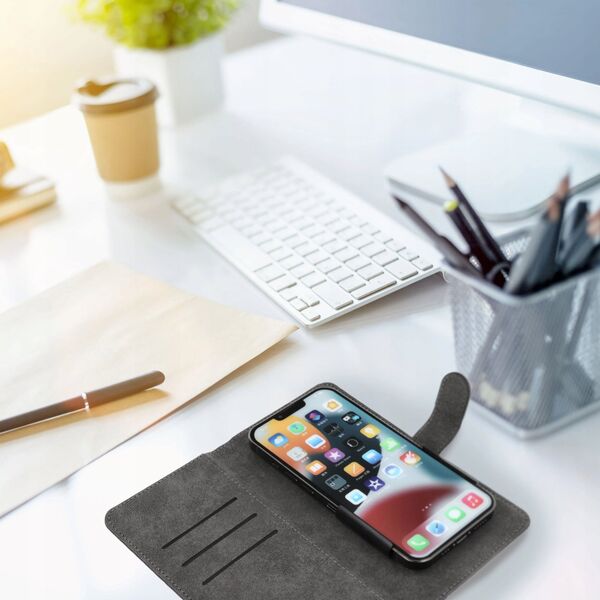 OEM Kabura uniwersalna COMMON Book rozmiar L do IPHONE 6 PLUS / 7 PLUS / 8 PLUS / XS MAX / 11 PRO MAX / SAMSUNG S20 FE / S21 FE / S10 PLUS / A10 / A32 / A54 / XIAOMI 12 LITE / HUAWEI P30 PRO czarna 14065179 5903396209772