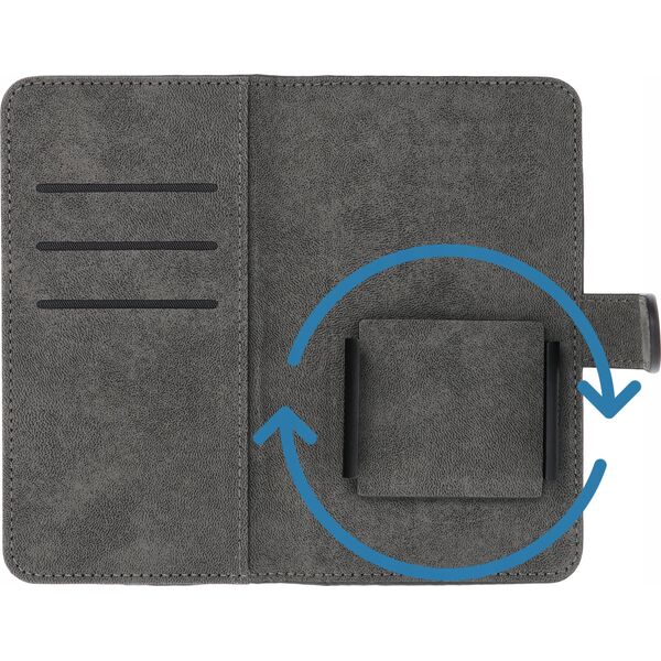 OEM Kabura uniwersalna COMMON Book rozmiar XL do SAMSUNG A12 /  A13 4G / A34 5G / A02s / XIAOMI Redmi 12 4G / 12C / NOTE 12 4G / 12 PRO 5G OPPO A53s / A72 / A92 czarna 14065260 5903396224188