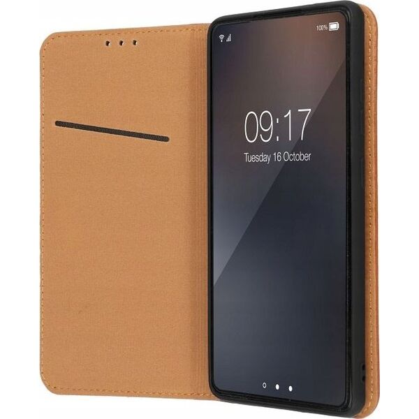 OEM Kabura SMART PRO Book skórzana do SAMSUNG S23 FE brązowy 14065510 5903396260421