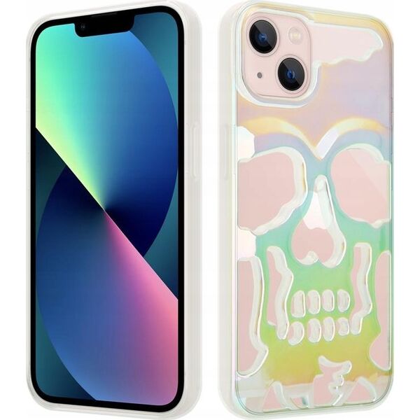 OEM ETUI SKULL IPHONE 13 HOLO WHITE / BIAŁY 14066523 5901313079507