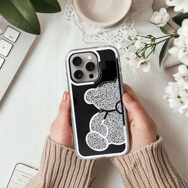 OEM Futerał TEDDY BEAR do IPHONE 15 srebrny 14067037 5903396295737