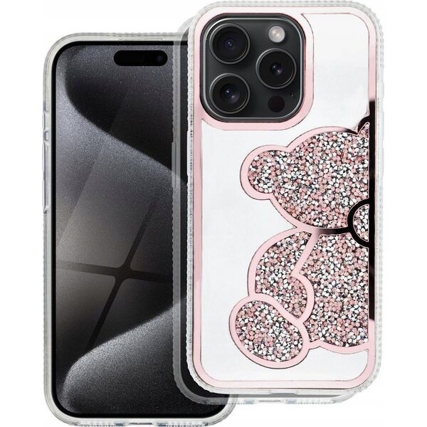OEM Futerał TEDDY BEAR do IPHONE 15 Pro różowy 14067043 5903396295805