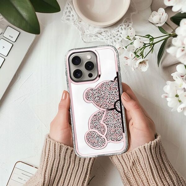 OEM Futerał TEDDY BEAR do IPHONE 15 Pro różowy 14067043 5903396295805
