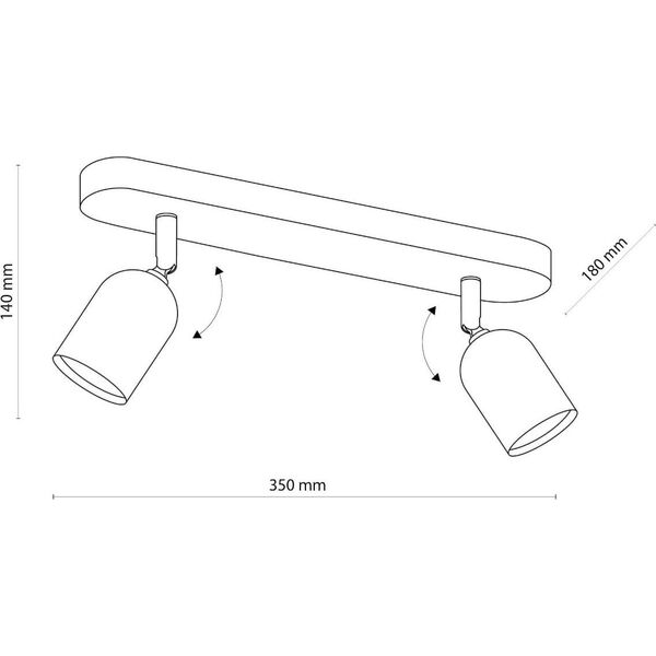 Lampa sufitowa TKKRYWULT Tk Lighting Top 4780 plafon lampa sufitowa 2x10W GU10 czarny 14067963 5901780547806