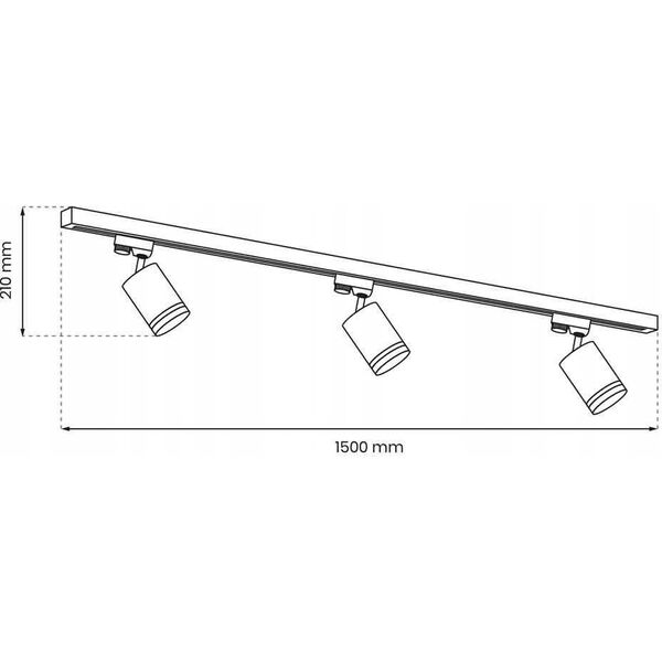 Eko-Light Milagro Pipe Ring ML8721 reflektory z szynoprzewodem 3x50W GU10 czarny 14070437 5902693787211