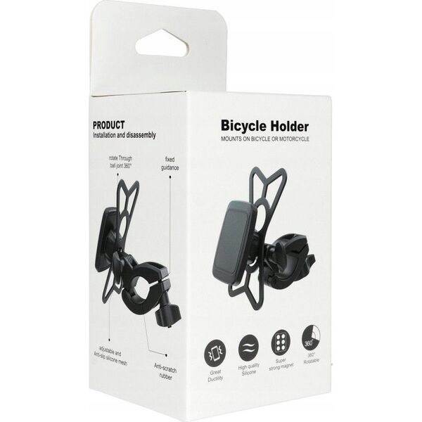 OEM Uchwyt rowerowy PREMIUM magnetyczny na kierownicę M4S-MB3 czarny 14071656 6917968779562