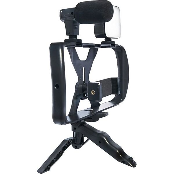 Selfie stick OEM Zestaw / uchwyt selfie z pilotem na bluetooth tripod do transmisji na żywo z lampą LED, mikrofonem, pilotem TL-49T 14074338 5903396201714
