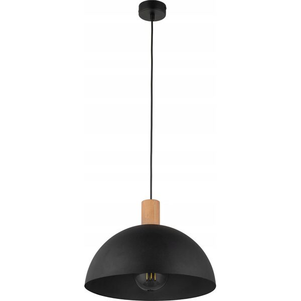Lampa wisząca TKKRYWULT Tk Lighting Oslo 4852 lampa wisząca zwis 1x15W E27 czarna/drewniana 14077274 5901780548520