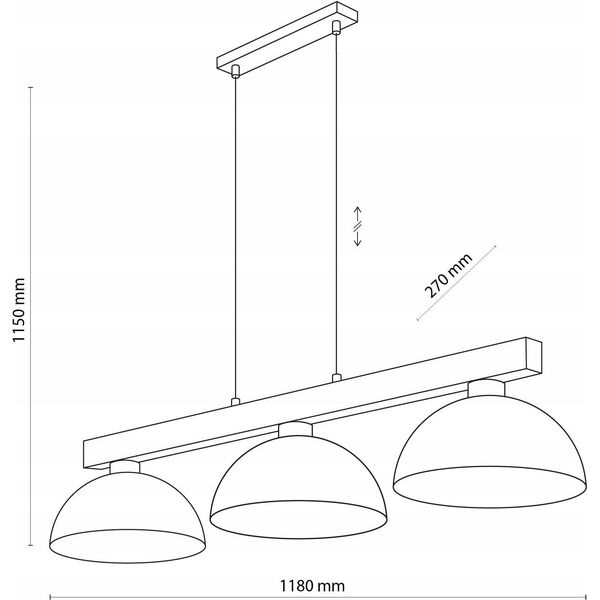Lampa wisząca TKKRYWULT Tk Lighting Oslo 4712 lampa wisząca zwis 3x15W E27 biała/drewniana 14077276 5901780547127