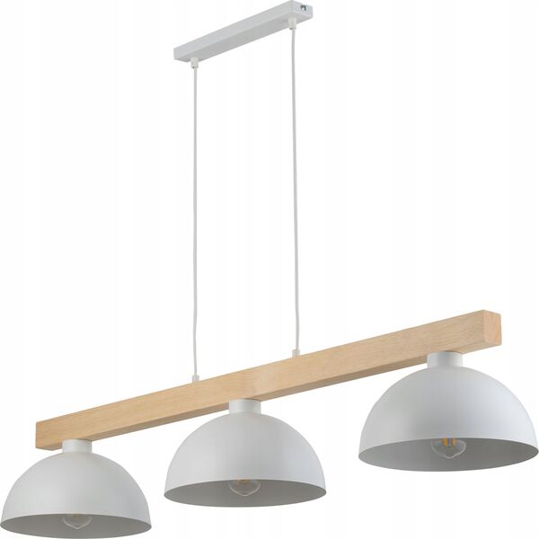 Lampa wisząca TKKRYWULT Tk Lighting Oslo 4712 lampa wisząca zwis 3x15W E27 biała/drewniana 14077276 5901780547127