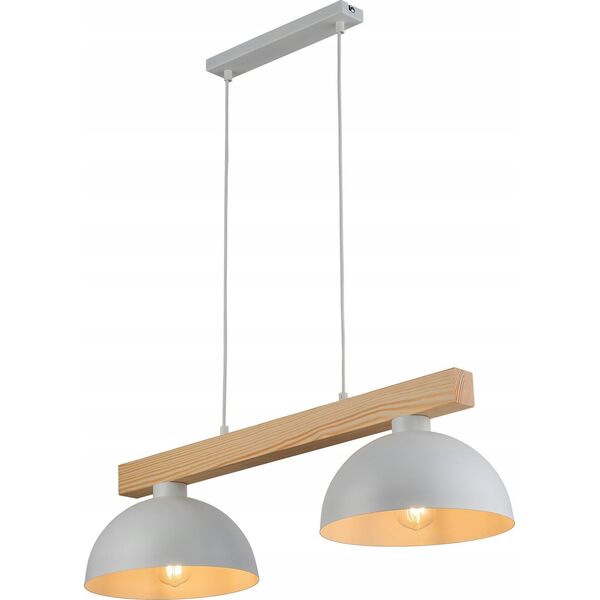 Lampa wisząca TKKRYWULT Tk Lighting Oslo 4713 lampa wisząca zwis 2x15W E27 biała/drewniana 14077279 5901780547134