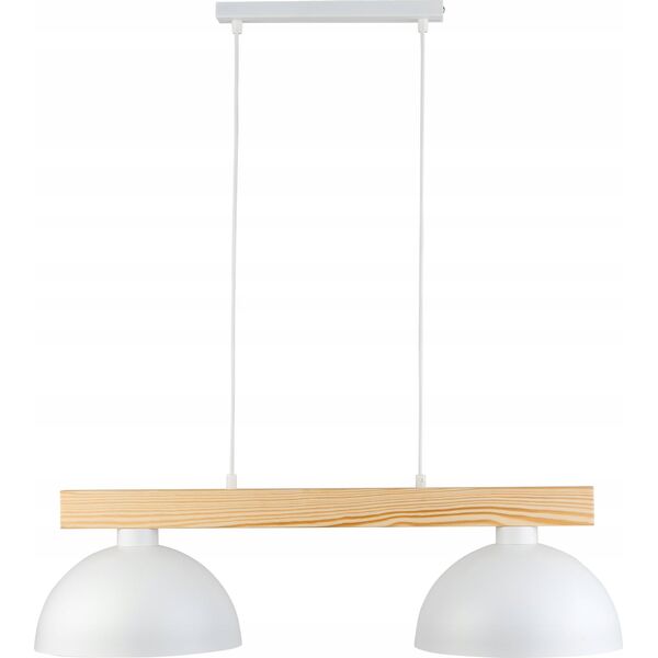 Lampa wisząca TKKRYWULT Tk Lighting Oslo 4713 lampa wisząca zwis 2x15W E27 biała/drewniana 14077279 5901780547134