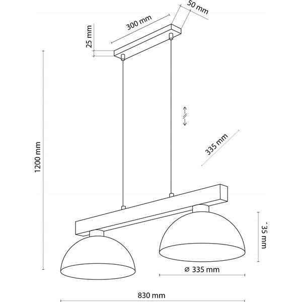 Lampa wisząca TKKRYWULT Tk Lighting Oslo 4713 lampa wisząca zwis 2x15W E27 biała/drewniana 14077279 5901780547134