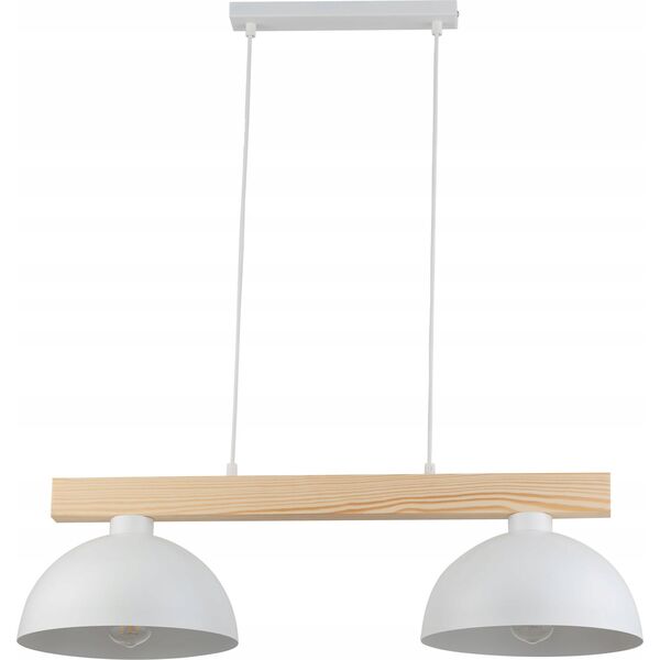 Lampa wisząca TKKRYWULT Tk Lighting Oslo 4713 lampa wisząca zwis 2x15W E27 biała/drewniana 14077279 5901780547134