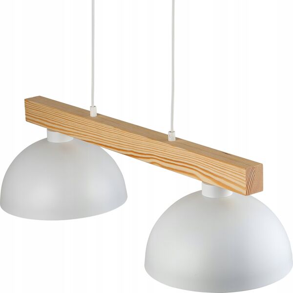 Lampa wisząca TKKRYWULT Tk Lighting Oslo 4713 lampa wisząca zwis 2x15W E27 biała/drewniana 14077279 5901780547134