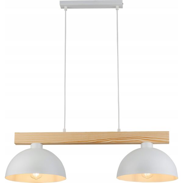 Lampa wisząca TKKRYWULT Tk Lighting Oslo 4713 lampa wisząca zwis 2x15W E27 biała/drewniana 14077279 5901780547134