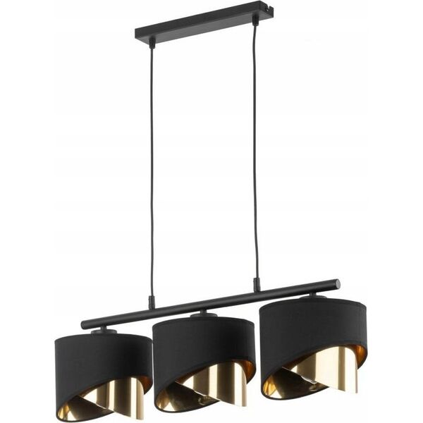 Lampa wisząca TKKRYWULT TK Lighting Grant 4824 lampa wisząca zwis 3x15W E27 czarna/złota 14078186 5901780548247