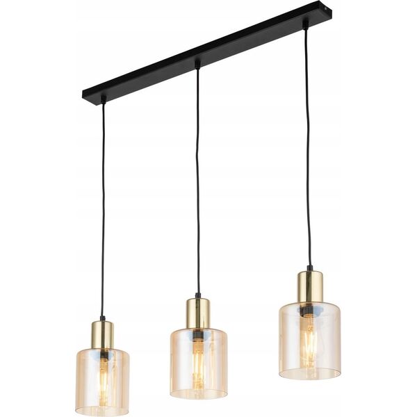 Lampa wisząca TKKRYWULT TK Lighting Sierra 6666 lampa wisząca zwis 3x15W E27 bursztynowa/złota 14078201 5901780566661