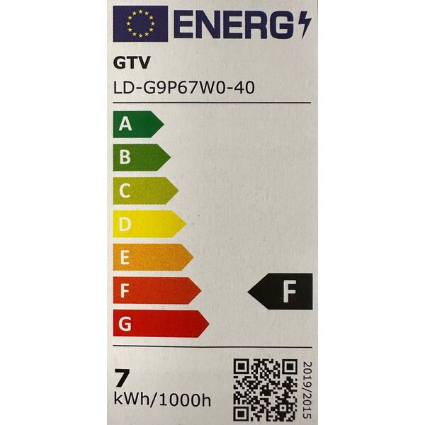 GTV Żarówka LED GTV LD-G9P67W0-40 7W G9 AC220-240V SMD 2835 kąt świecenia 360 560lm 61mA 4000K 14082022 5902801338540