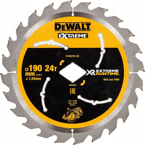 Dewalt DEWALT PIŁA TARCZ.190x24z OTW. ROMB DO DCS577 14082047 5035048504239