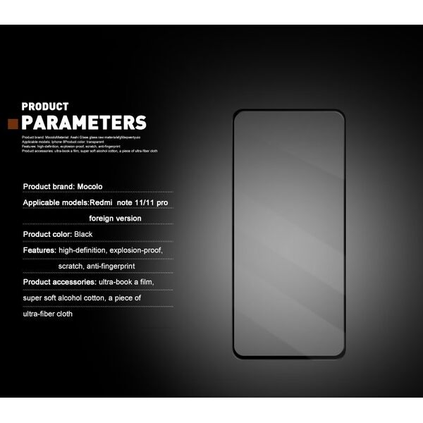 Mocolo Mocolo 2.5D Full Glue Glass - Szkło ochronne Xiaomi Redmi Note 11 Pro / Note 11 Pro Plus 14082102 6971780262855