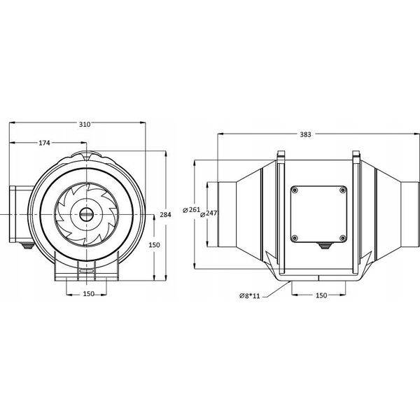 AWENTA Wentylator ścienny osiowy Awenta WO250 fi 250mm 38W 740m3/h 230V biały 14082121 5905033302631