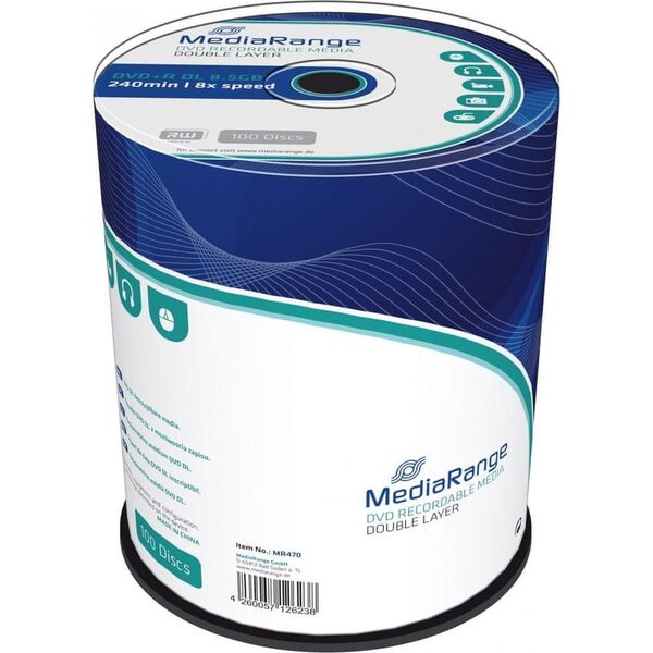 MediaRange MediaRange DVD+R 8.5GB 100pcs 8x Double Layer 14084617 4260057126238