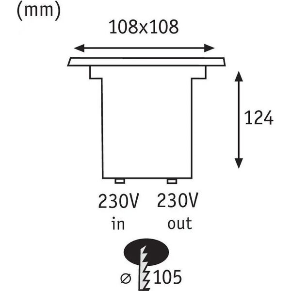 Paulmann Oprawa najazdowa SPECIAL LED 3.5W 230lm 2700K IP67 230V 108x108mm stal szlachetna / metal 14085366 4000870939932