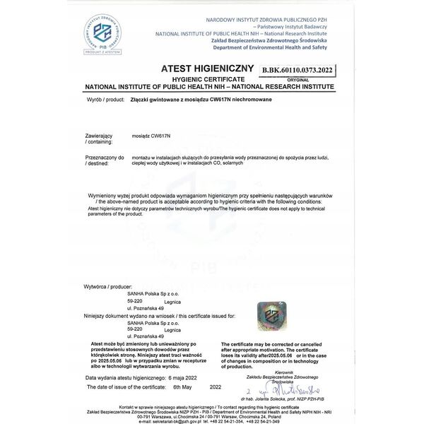 SANHA Przedłużka mosiężna 3/4x50 [10/80] 14089187 4021343043888