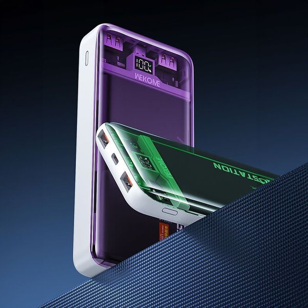 Powerbank Wekome WEKOME WP-353 Vanguard Series - Power bank 10000 mAh PD 20W + QC 22.5W (Zielony / Przezroczysty) 14092433 6941027641095