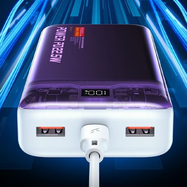 Powerbank Wekome WEKOME WP-353 Vanguard Series - Power bank 10000 mAh PD 20W + QC 22.5W (Fioletowy / Przezroczysty) 14092440 6941027641101