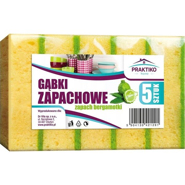 Praktiko Gąbki do zmywania o zapachu bergamotki 5 szt 14093308 5904139421291